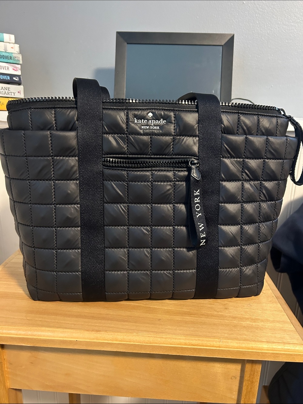 kate spade Black Quilted Laptop Tote